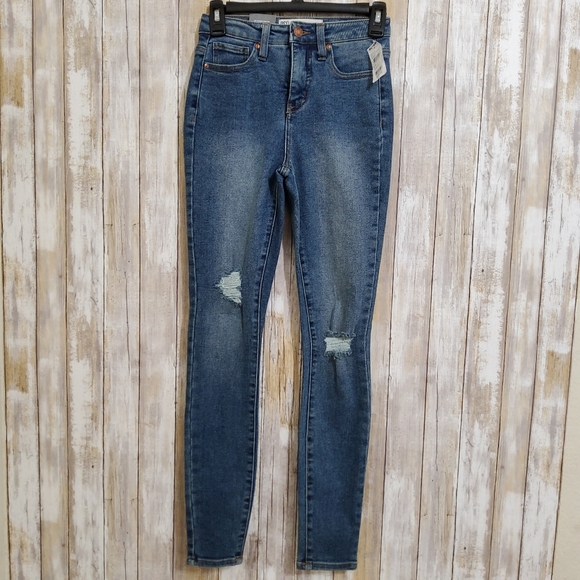 RSQ Curvy Womens High Rise Skinny Jeans Size 00/W23 Blue - Picture 2 of 9